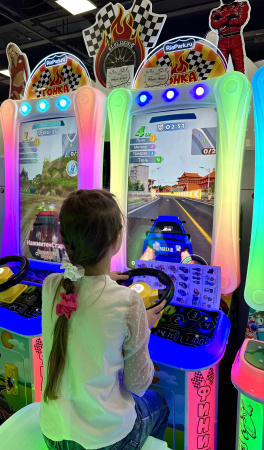 Детский игровой аппарат "Двойная вертикальная Авто гонка"