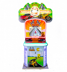 Детский игровой аппарат Экран  Гонка "Мото" с пуфиком